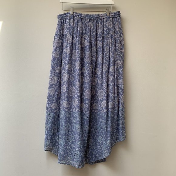 EAST Full Long Maxi Skirt Size Large Chiffon Asymmetrical Hem Gypsy Boho Sequins - Picture 2 of 11